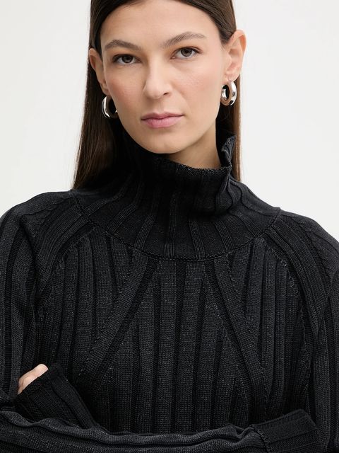 G-Star sweter bawełniany 0 damski kolor czarny z golfem D27172.D630