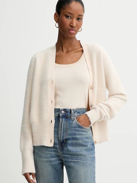 Blugirl Blumarine kardigan i top damski kolor beżowy lekki RF5235.MA39R - zdjęcie produktu nr 1