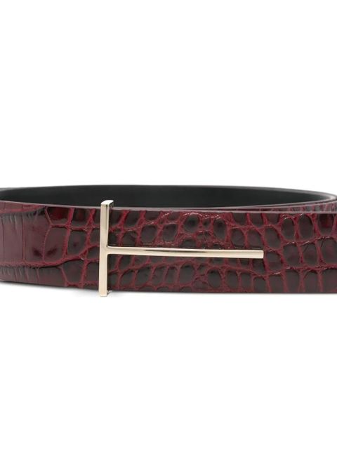 TOM FORD embossed-leather belt - Red - zdjęcie produktu nr 2
