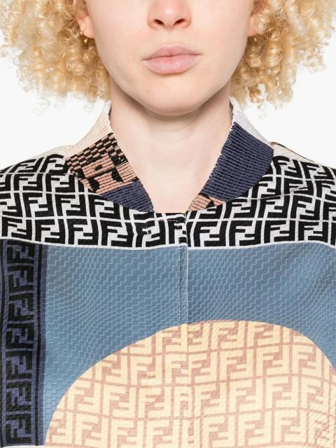 FENDI reversible cropped bomber jacket - Blue