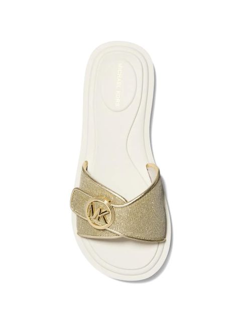 Michael Kors logo pool slide sandals - Gold