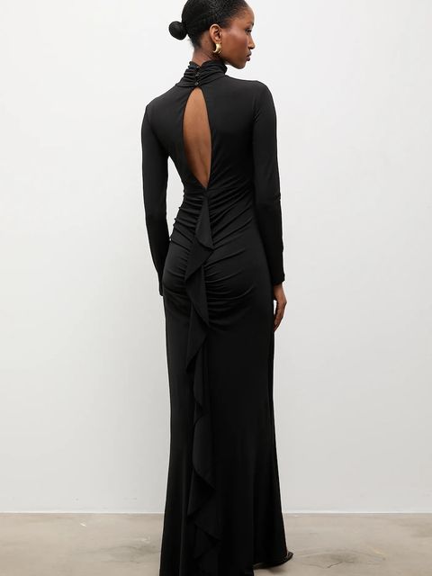 Answear.LAB sukienka kolor czarny maxi dopasowana - zdjęcie produktu nr 2