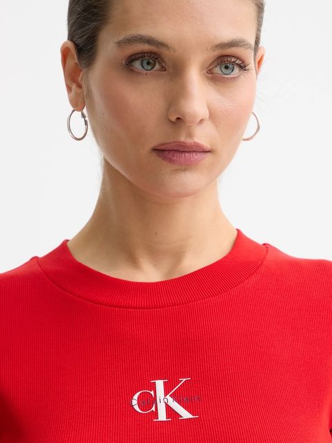Calvin Klein Jeans t-shirt damski kolor czerwony LV047AB802