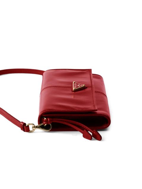 Prada logo-plaque leather bag - Red