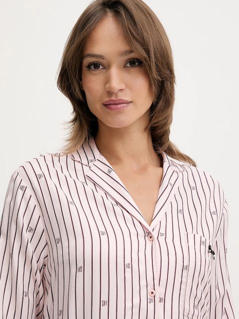 HUGO koszula nocna SARTORIAL SLEEPSHIRT damska kolor różowy 50556665