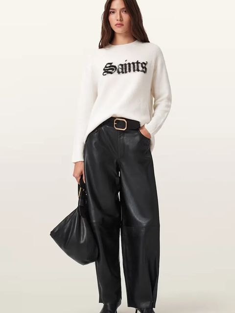 AllSaints sweter z dodatkiem wełny SAINTS damski kolor czarny W100KD