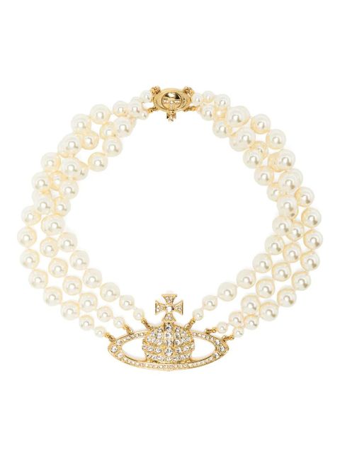 Vivienne Westwood Bas Relief three-row choker necklace - Neutrals - zdjęcie produktu nr 1