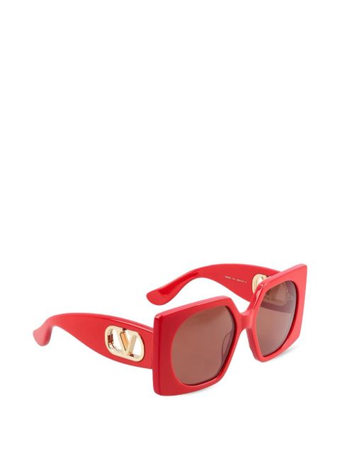 Valentino Garavani VLogo rectangle-frame sunglasses - Red - zdjęcie produktu nr 2