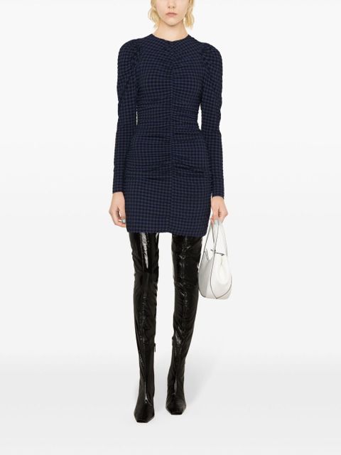GANNI checkered seersucker mini dress - Blue - zdjęcie produktu nr 2