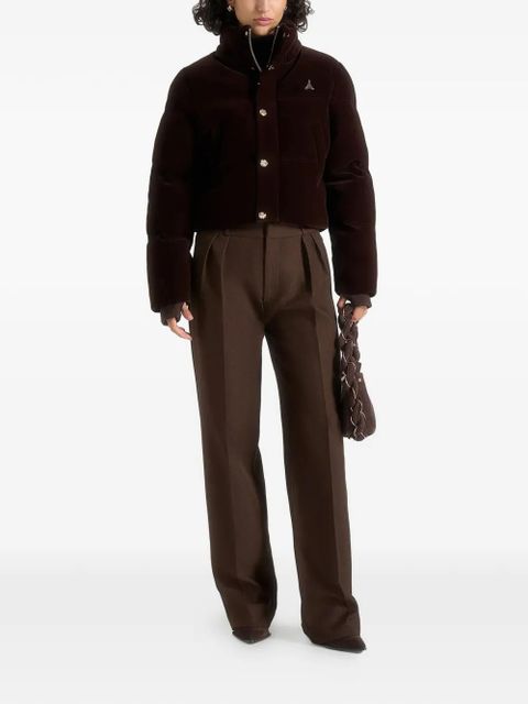 Manière De Voir velvet cropped jacket - Brown