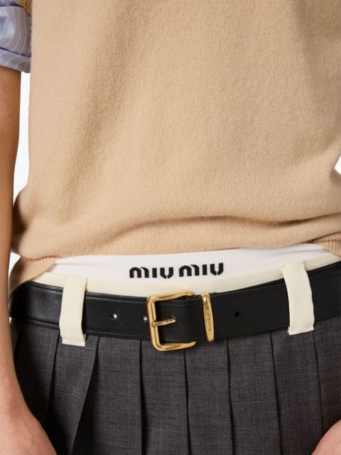 Miu Miu cashmere polo top - Neutrals