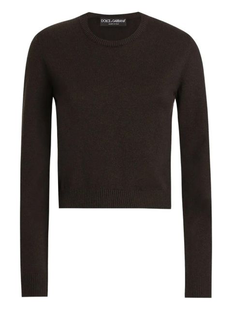 Dolce & Gabbana cropped round-neck sweater - Brown - zdjęcie produktu nr 1