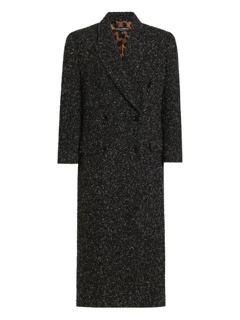 Dolce & Gabbana herringbone-pattern double-breasted coat - Black - zdjęcie produktu nr 1