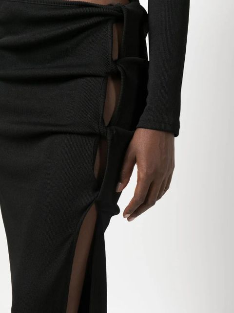 Christopher Esber twist-detail ribbed skirt - Black