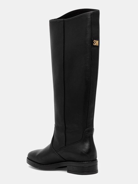 Steve Madden kozaki skórzane Vlora damskie kolor czarny na płaskim obcasie 11004761