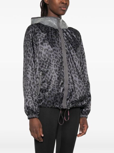 PINKO animal-print hooded jacket - Grey