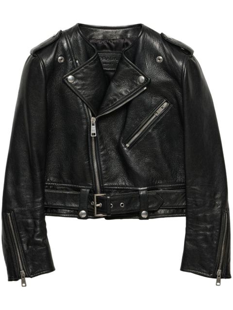 Prada leather biker jacket - Black - zdjęcie produktu nr 1