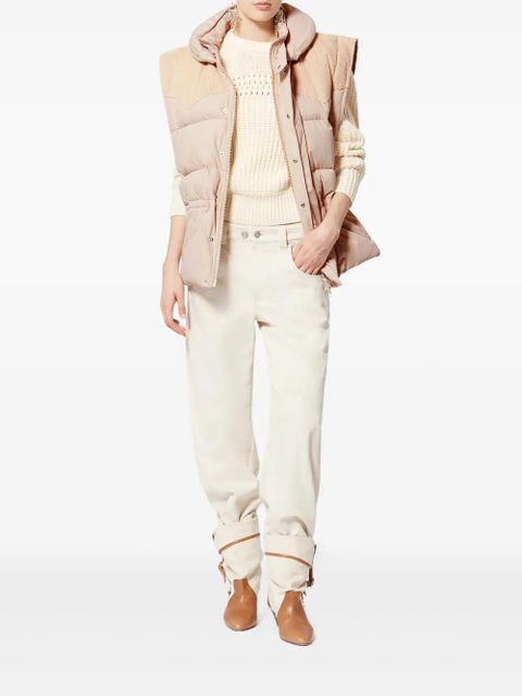MARANT ÉTOILE Olfa corduroy-detail padded gilet - Neutrals