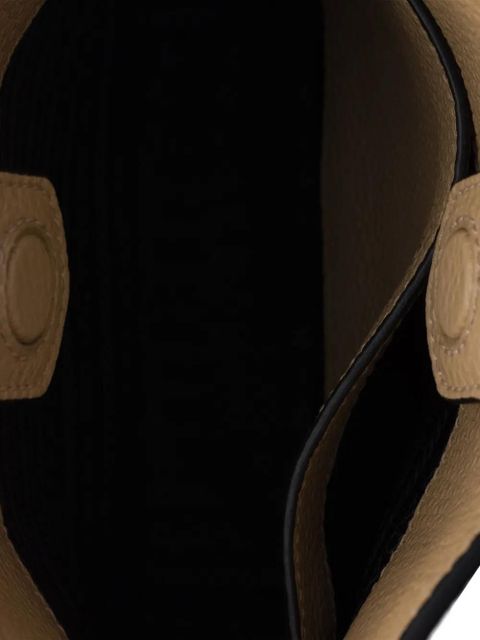 Prada mini logo-detail leather shoulder bag - Neutrals