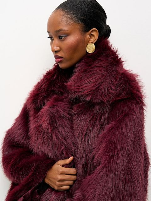 Answear.LAB płaszcz kolor bordowy - zdjęcie produktu nr 2