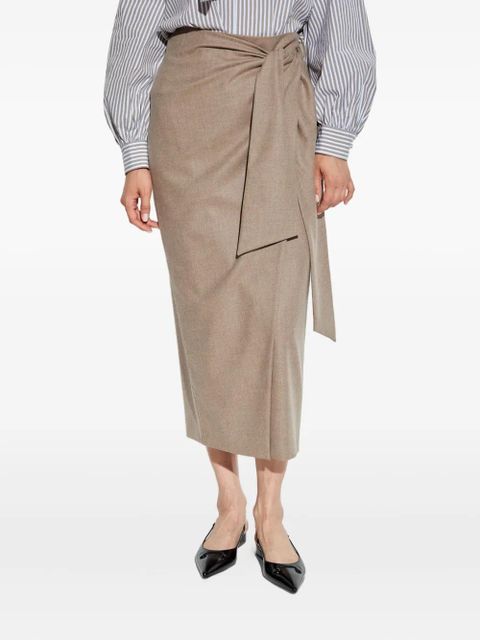Max Mara Bingo wrap-tie midi skirt - Neutrals