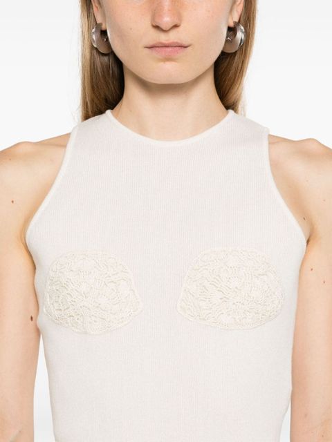 Magda Butrym crochet-detailed top - Neutrals - zdjęcie produktu nr 2