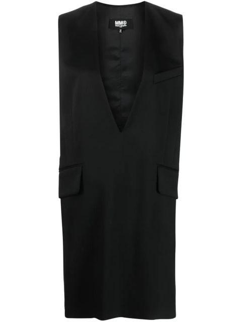 MM6 Maison Margiela V-neck sleeveless dress - Black - zdjęcie produktu nr 1