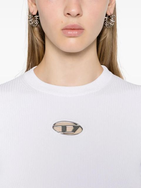Diesel Oval D-plaque fine-ribbed top - White