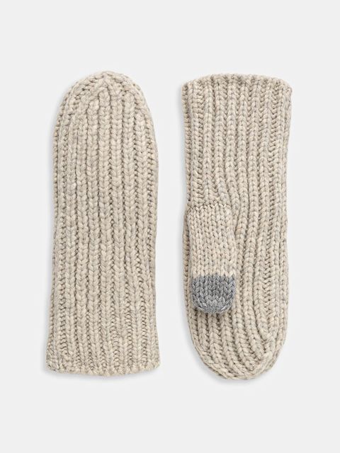 UGG rękawiczki z domieszką wełny CHUNKY damskie kolor szary 101022 - zdjęcie produktu nr 1