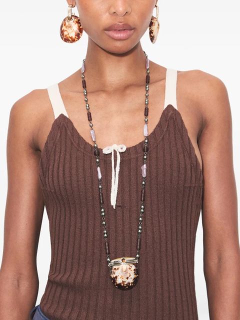 Tory Burch runway shell necklace - Grey - zdjęcie produktu nr 2