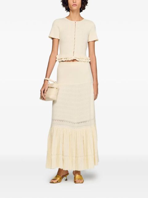 SANDRO ruffled long skirt - Neutrals - zdjęcie produktu nr 2