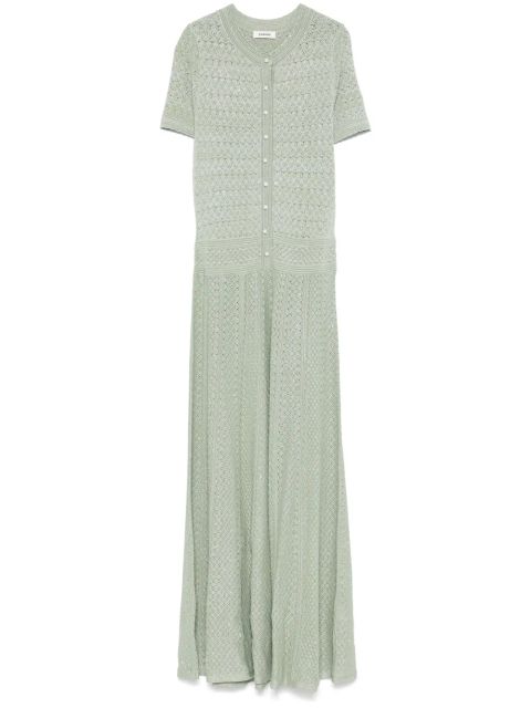 SANDRO open-knit maxi dress - Green