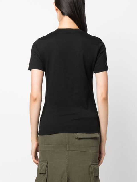 Moncler crystal-embellished logo cotton T-shirt - Black - zdjęcie produktu nr 2