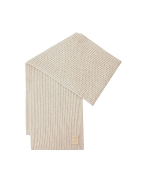 LOEWE ribbed logo-plaque scarf - Neutrals - zdjęcie produktu nr 2