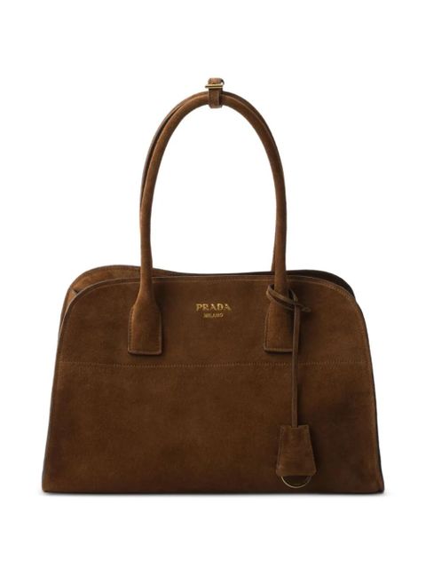 Prada medium suede tote bag - Brown - zdjęcie produktu nr 1