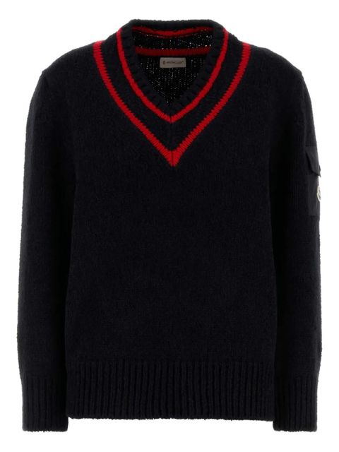 Moncler V-neck patch-pocket jumper - Black - zdjęcie produktu nr 1