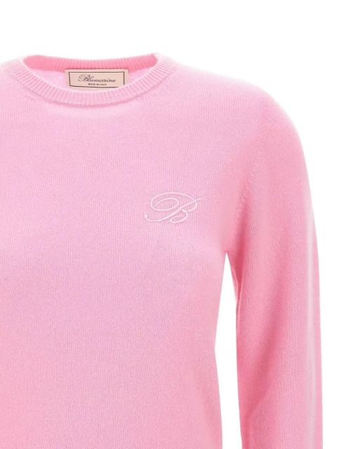 Blumarine embroidered ribbed cashmere sweater - Pink