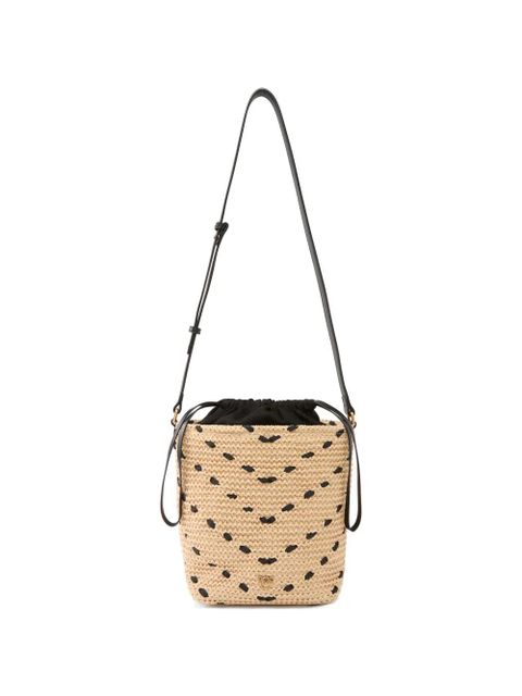PINKO raffia drawstring bucket bag - Neutrals - zdjęcie produktu nr 2
