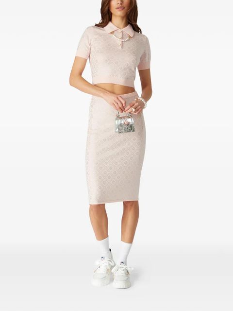 Casablanca monogram-studded polo top - Pink - zdjęcie produktu nr 2