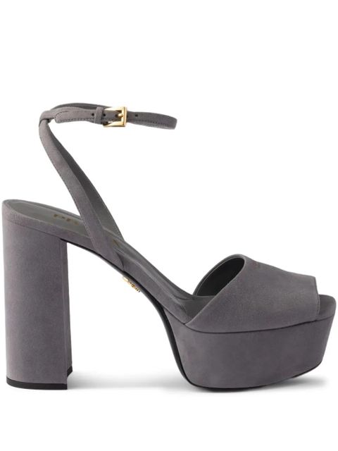 Prada 115mm buckle-strap platform sandals - Grey - zdjęcie produktu nr 1