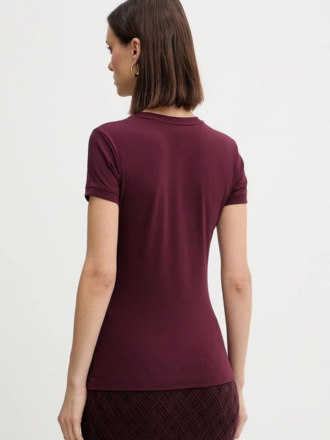 Guess t-shirt damski kolor bordowy W2YI44 J1314