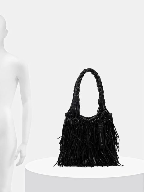 Karl Lagerfeld torebka skórzana K/WEAVE kolor czarny B1W30275