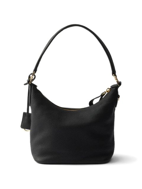 Prada logo-plaque leather shoulder bag - Black - zdjęcie produktu nr 2