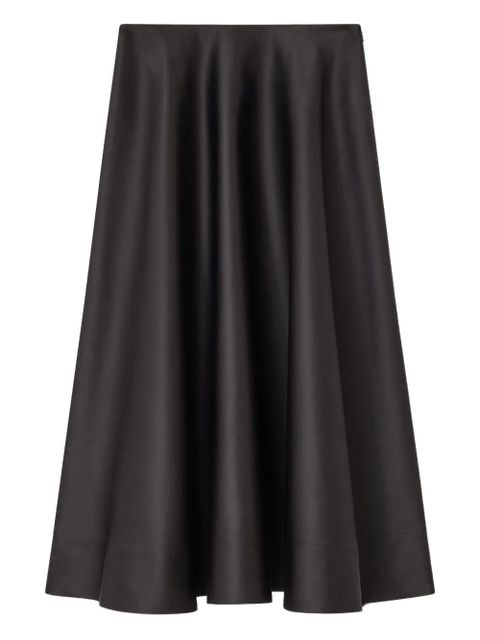 GANNI satin-effect maxi skirt - Black