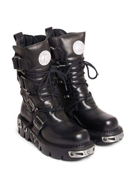 Rabanne x New Rock buckled leather boots - Black