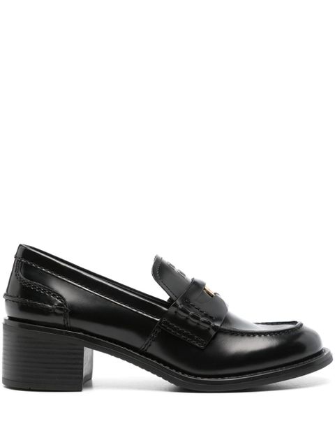 Miu Miu brushed leather penny loafers - Black - zdjęcie produktu nr 1