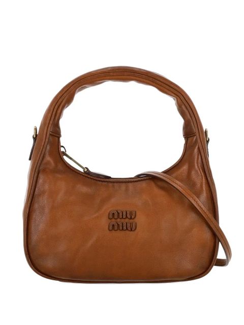 Miu Miu Hobo Wander leather tote bag - Brown - zdjęcie produktu nr 1