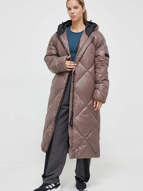 Didriksons kurtka damska kolor brązowy zimowa oversize - zdjęcie produktu nr 1