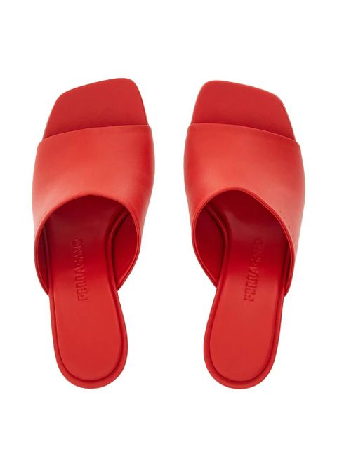 Ferragamo 70mm open-toe sculpted-heel mules - Red