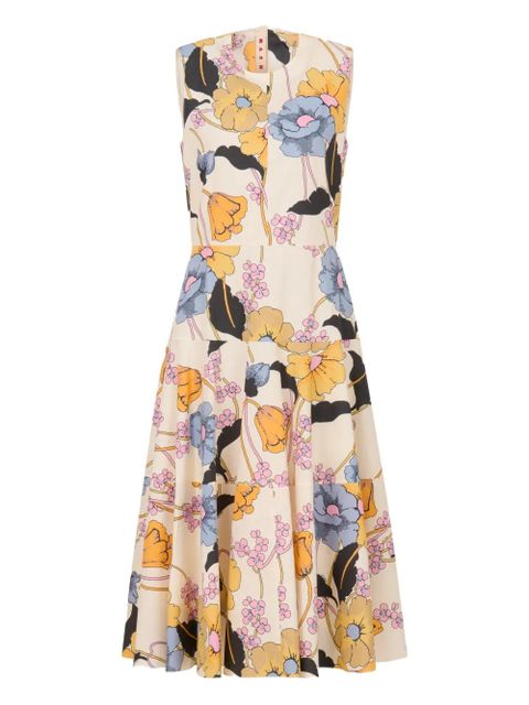 Marni sleeveless floral midi dress - Neutrals - zdjęcie produktu nr 1